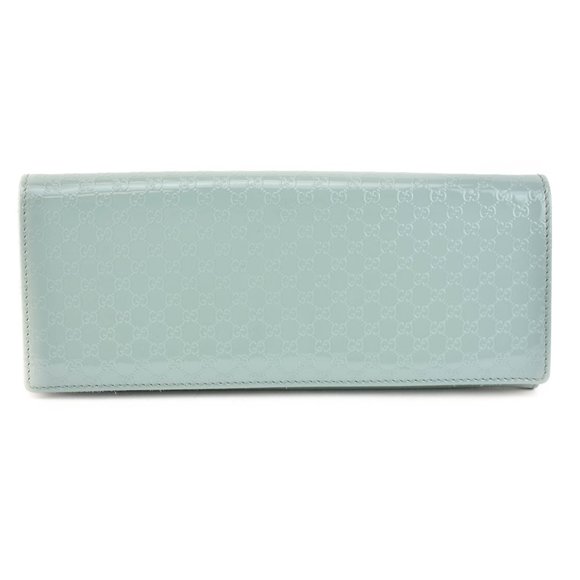 Gucci Handbags - GUCCI: Powder Blue, Patent "GG" Logo "Broadway" Clutch Bag/Purse (wn)